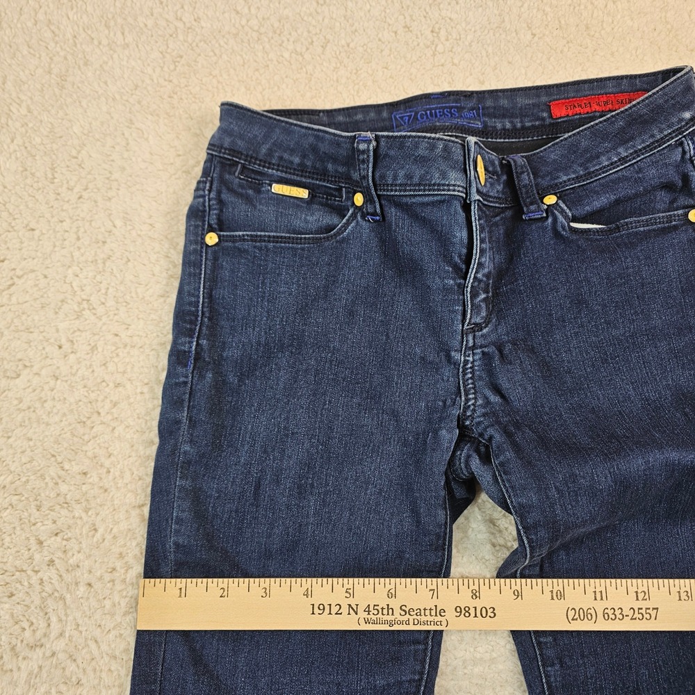 Guess 1981 Starlet Super Skinny Jeans Indigo Blue Dark Wash Womens Size 29 - Picture 7 of 12